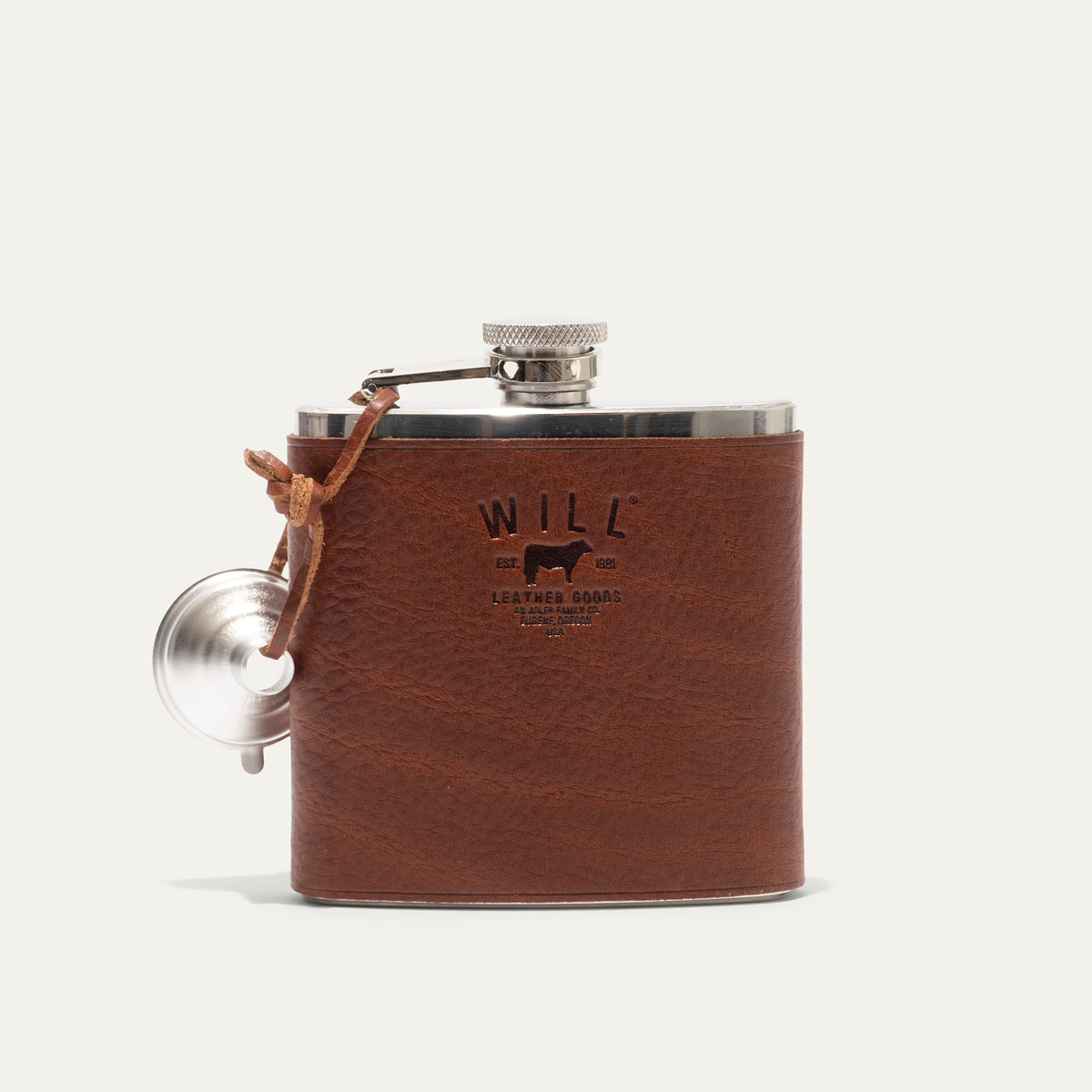 Leather & Stainless Steel Flask - Will Leather Goods