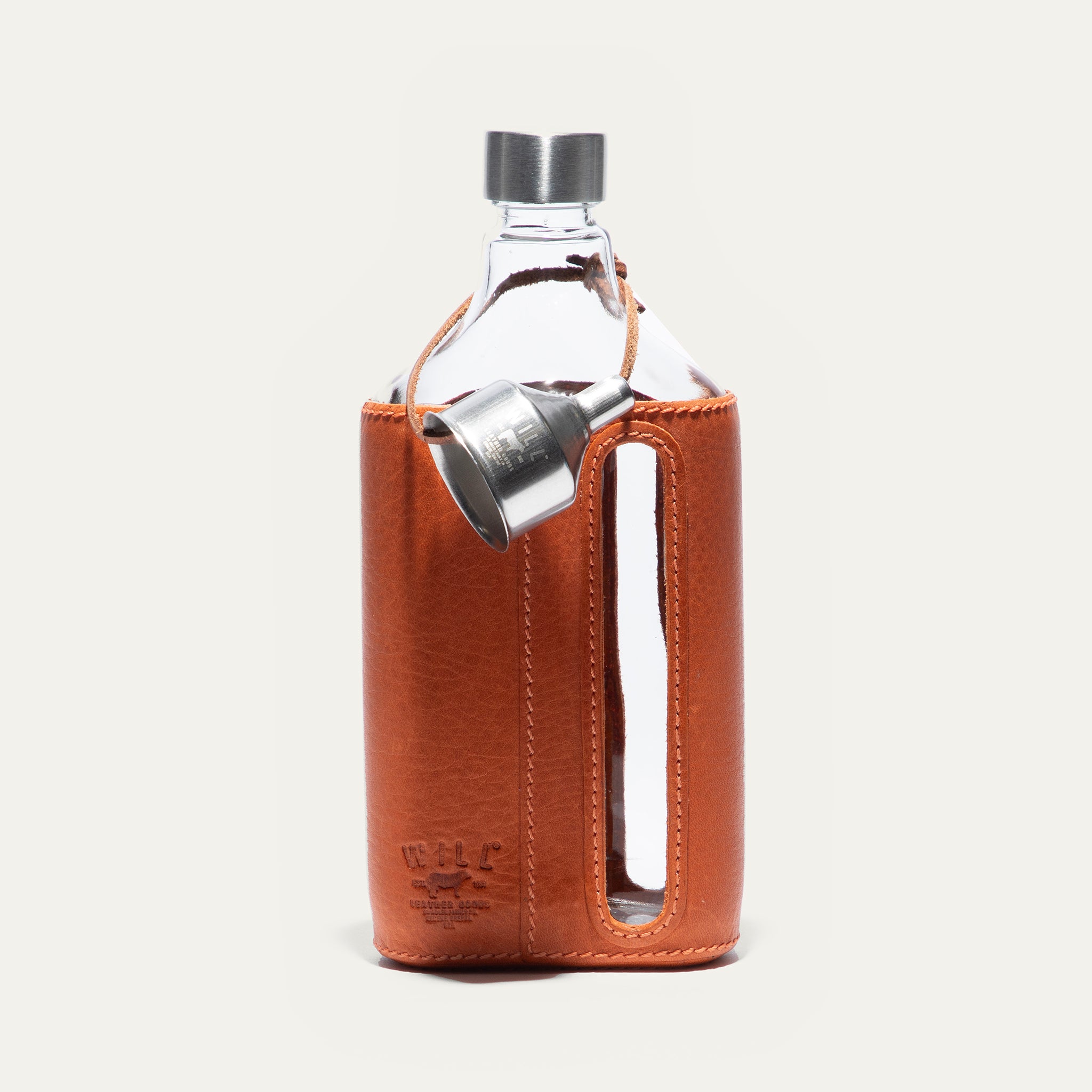 Glass Leather Flask 375Ml - Will Leather Goods