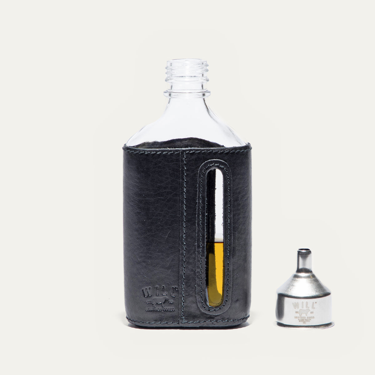 Glass Leather Flask 200Ml - Will Leather Goods