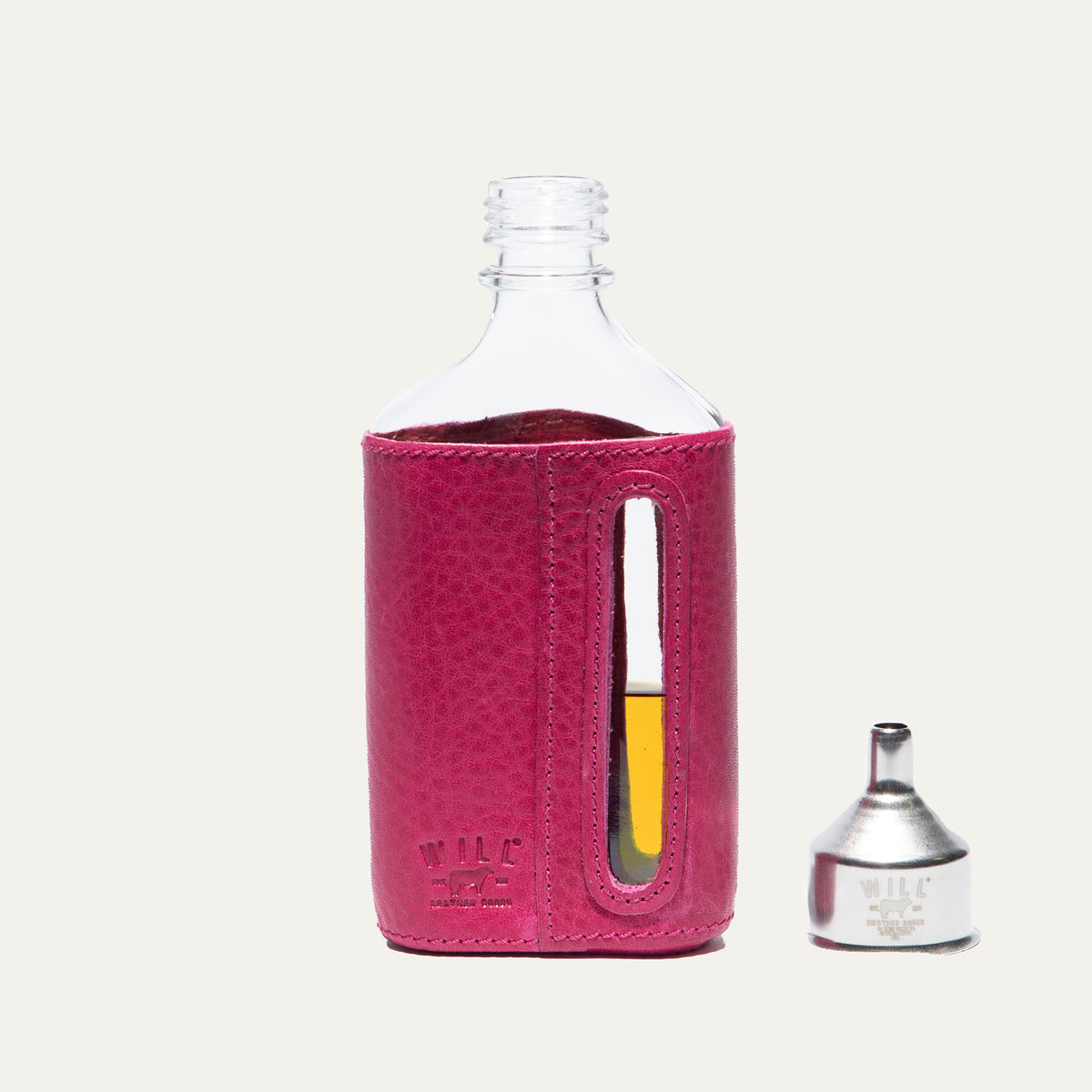 Glass Leather Flask 200Ml - Will Leather Goods