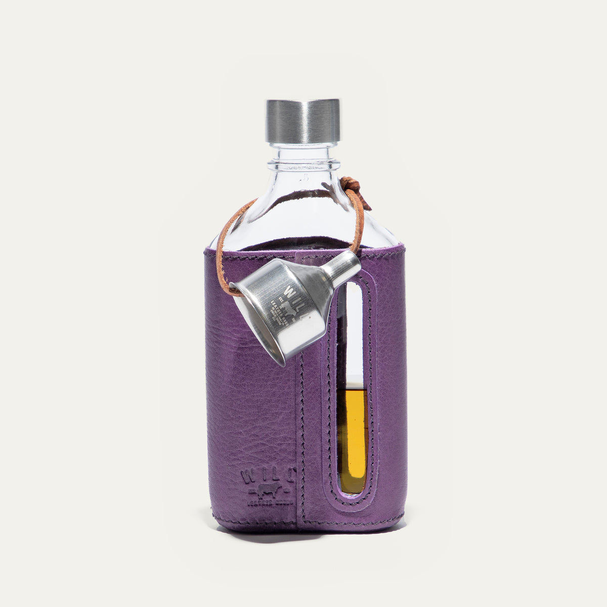 Glass Leather Flask 200Ml - Will Leather Goods