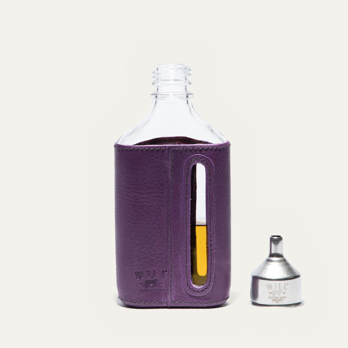 Glass Leather Flask 200Ml - Will Leather Goods