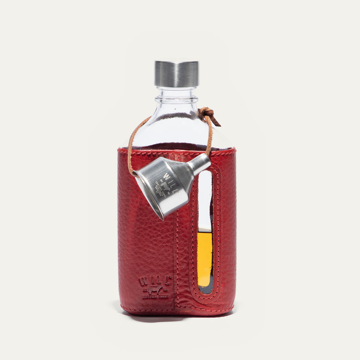Glass Leather Flask 200Ml - Will Leather Goods