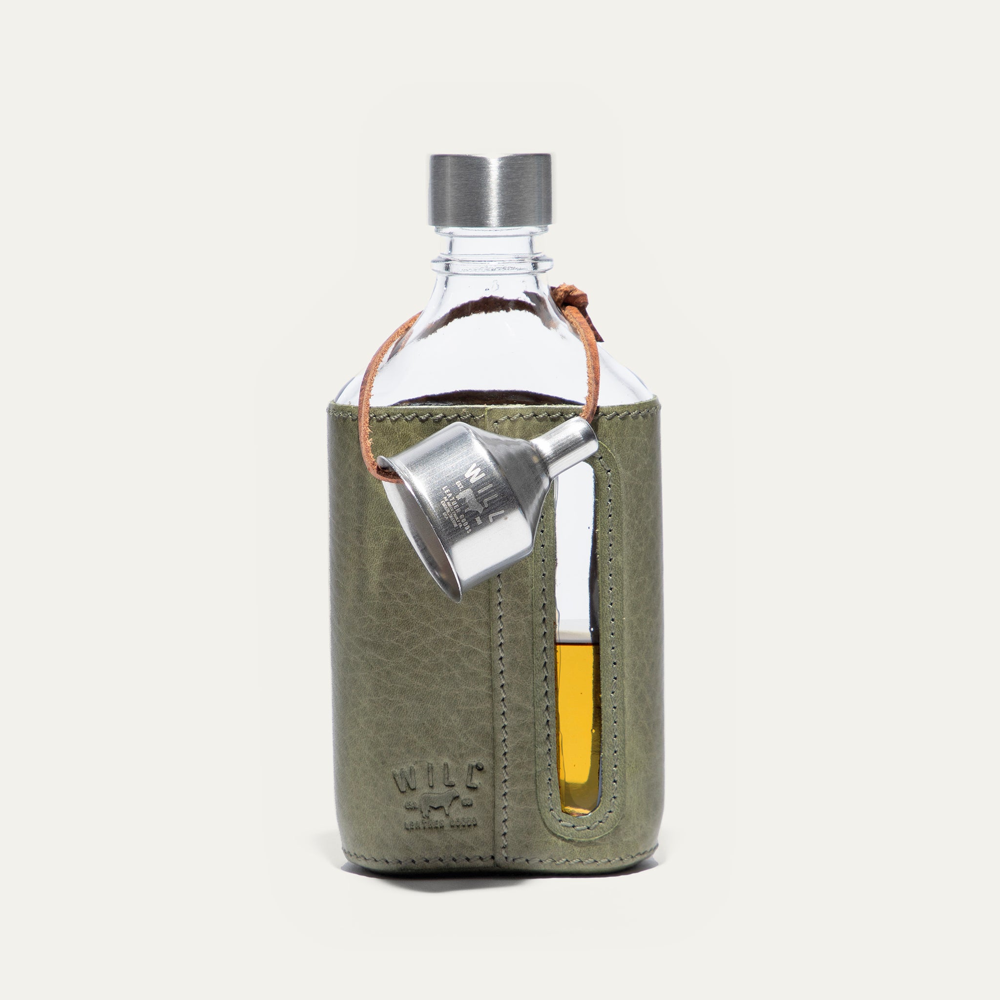 Glass Leather Flask 200Ml - Will Leather Goods