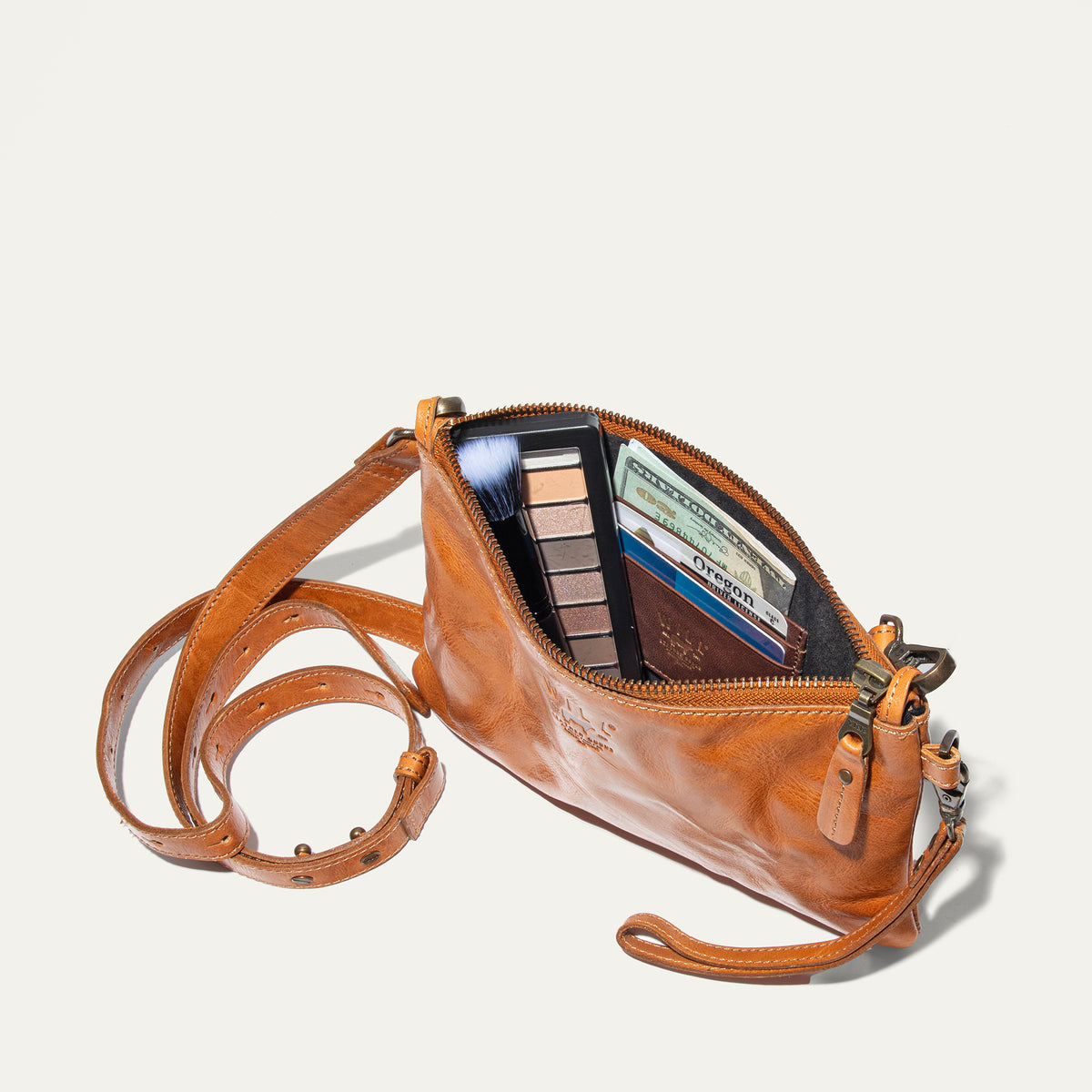 Corfu Zip Pouch Medium W/ Crossbody - Will Leather Goods