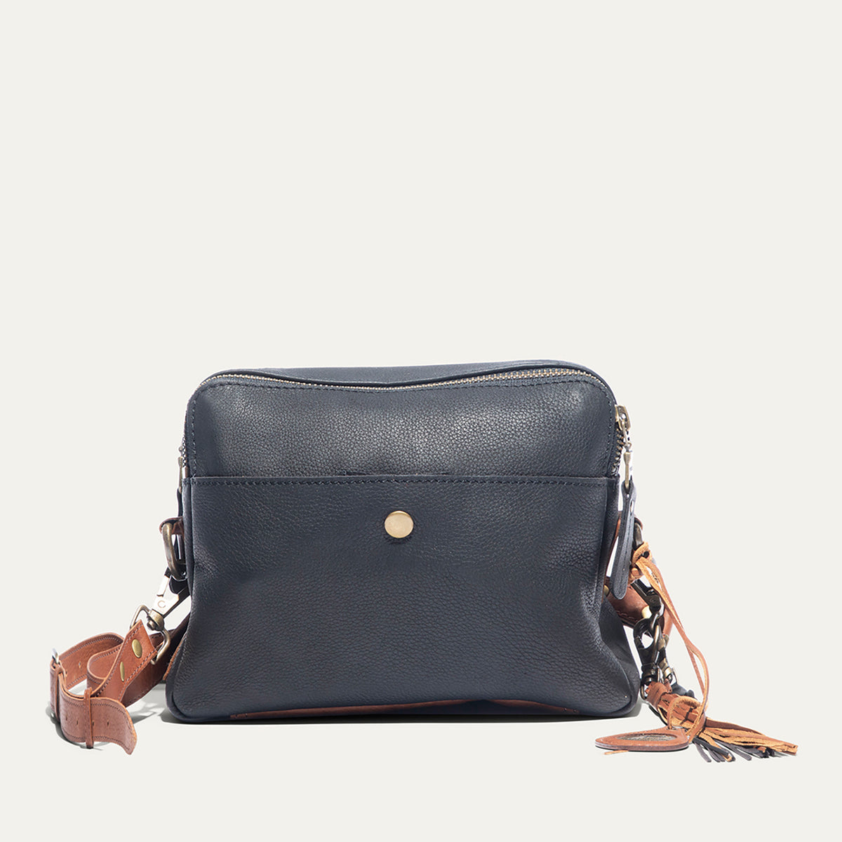 Everyday Double Zip Leather Crossbody - Will Leather Goods