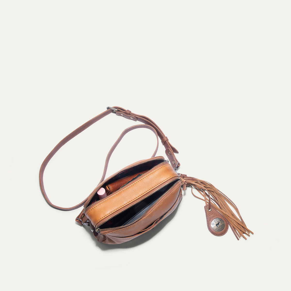 Everyday Double Zip Leather Crossbody - Will Leather Goods