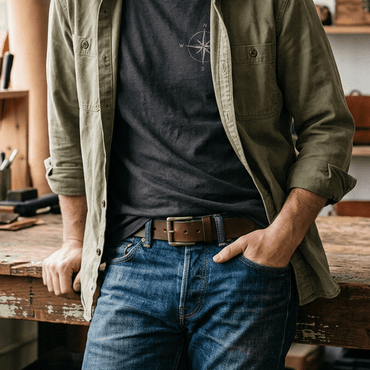 Black Edge Jean Belt - Will Leather Goods
