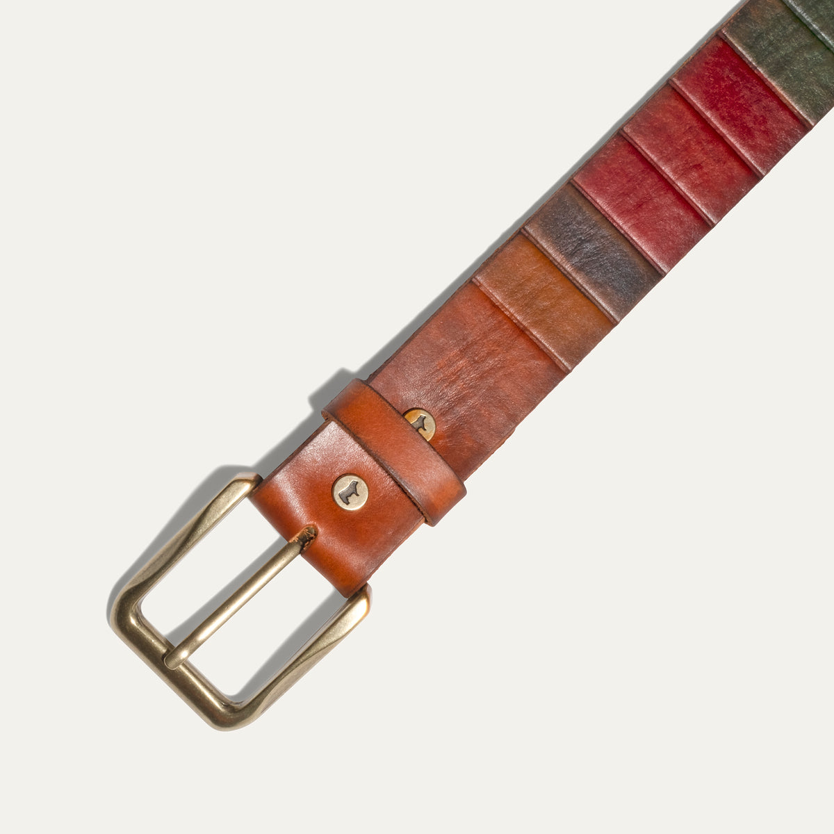 Hand Painted Color Block Belt - Will Leather Goods