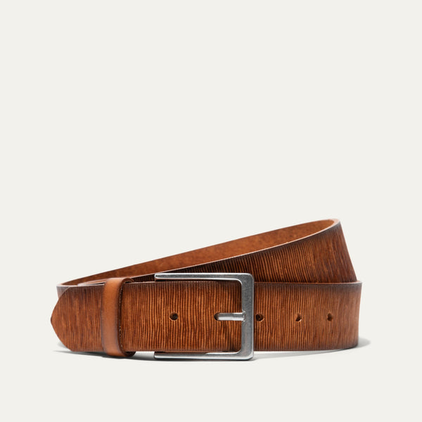 WOOD GRAIN EMBOSSED BELT - Will Leather Goods