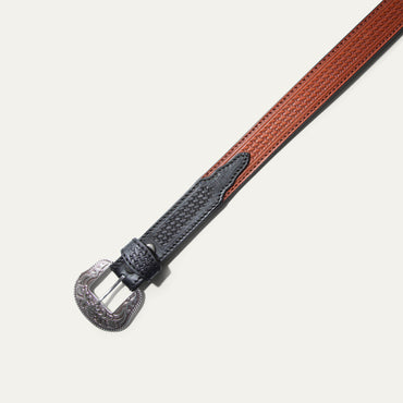 Hand - Tooled Basketweave Belt - Will Leather Goods