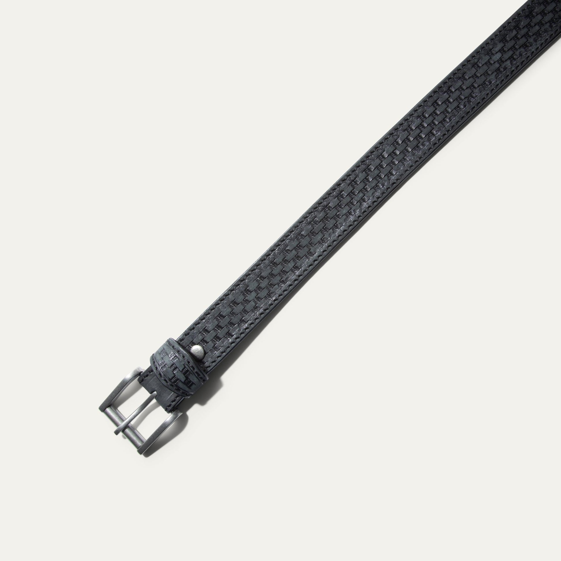 HAND - TOOLED BASKETWEAVE JEAN BELT - Will Leather Goods