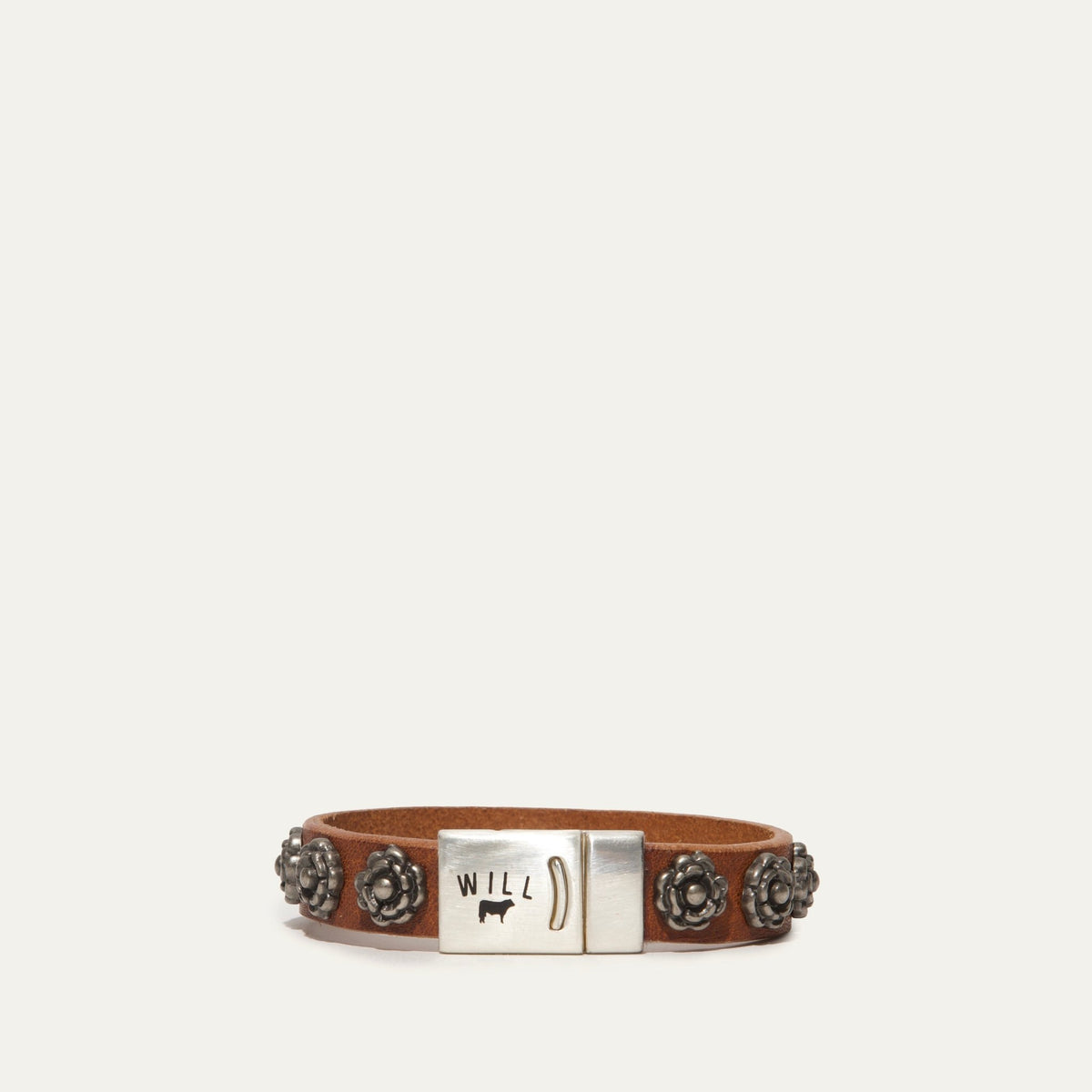 Magnetic Bracelet W/ Rose Studs - Will Leather Goods