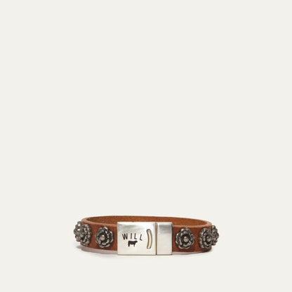 Magnetic Bracelet W/ Rose Studs - Will Leather Goods