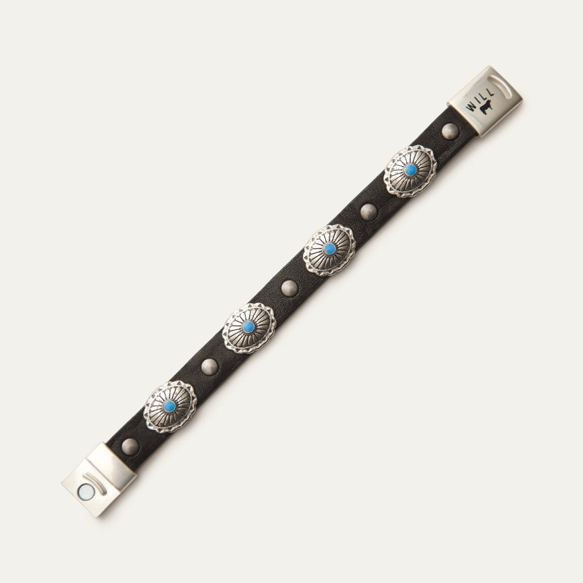 Magnetic Bracelet W/ Conchos - Will Leather Goods