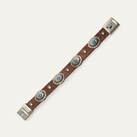 Magnetic Bracelet W/ Conchos - Will Leather Goods