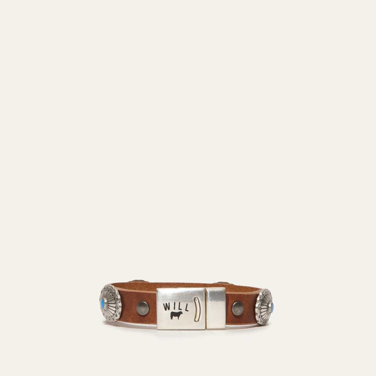 Magnetic Bracelet W/ Conchos - Will Leather Goods