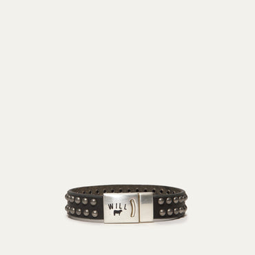 Magnetic Bracelet W/ Two Rows of Dome Studs - Will Leather Goods