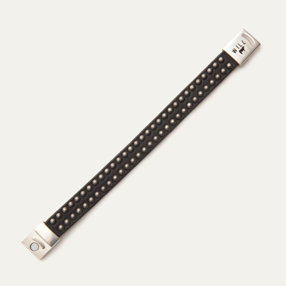 Magnetic Bracelet W/ Two Rows of Dome Studs - Will Leather Goods