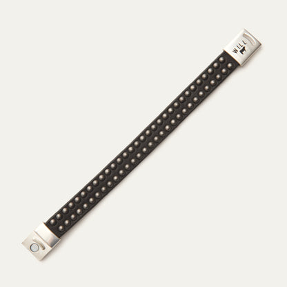 Magnetic Bracelet W/ Two Rows of Dome Studs - Will Leather Goods