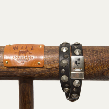 Magnetic Bracelet W/ Spike Studs - Will Leather Goods