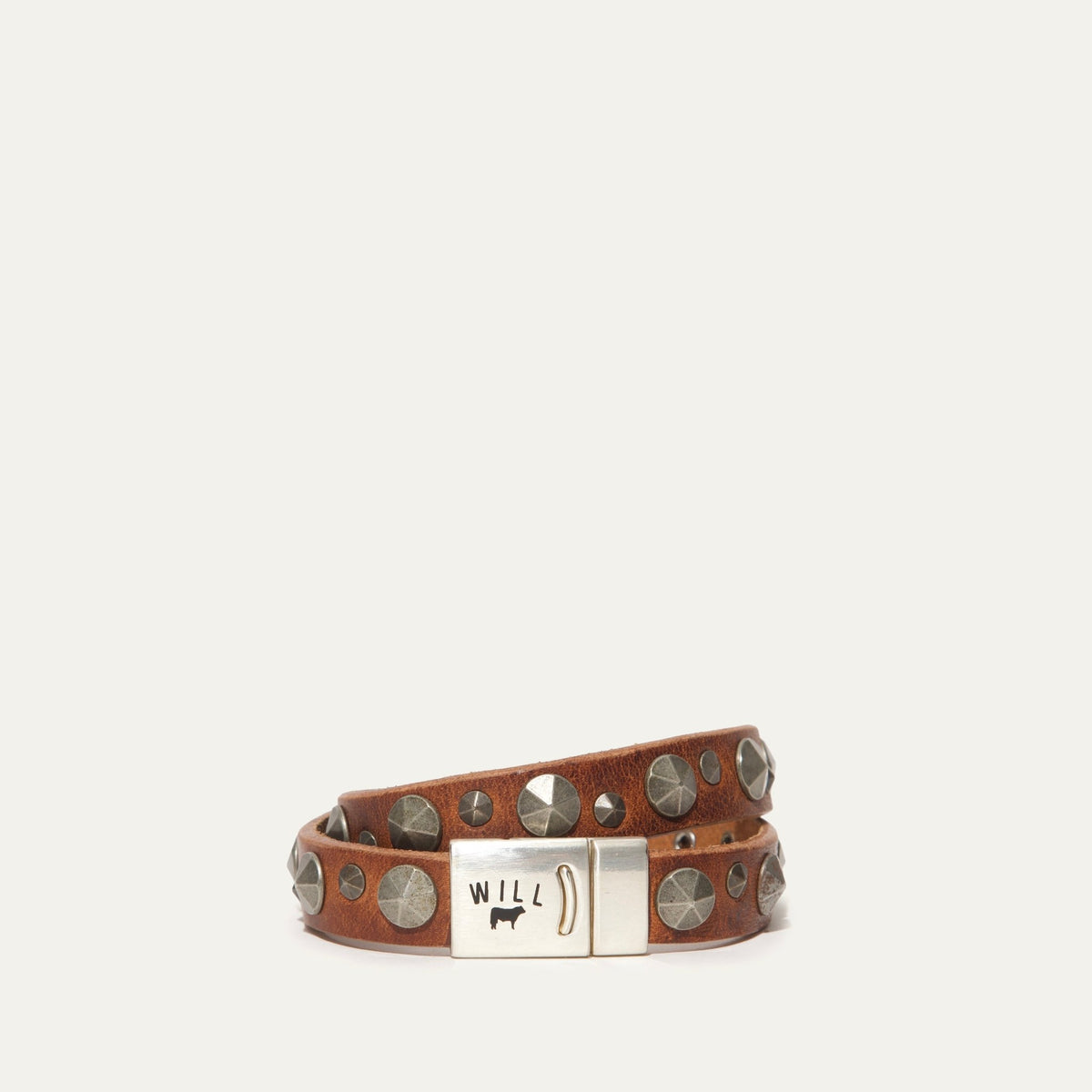 Magnetic Bracelet W/ Spike Studs - Will Leather Goods