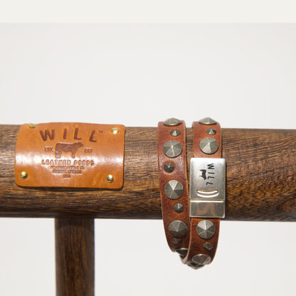 Magnetic Bracelet W/ Spike Studs - Will Leather Goods
