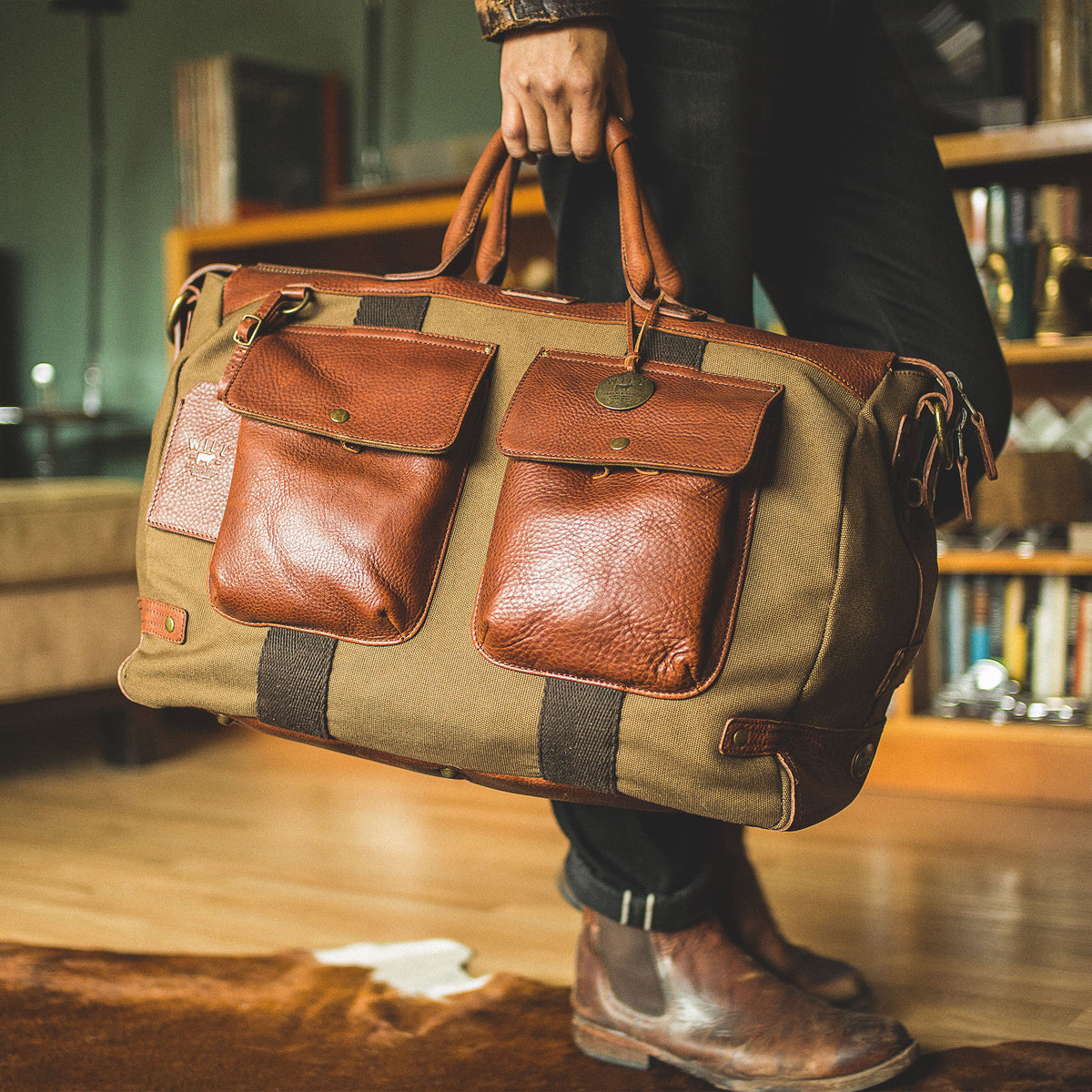 Canvas & Leather Travel Duffle - Will Leather Goods