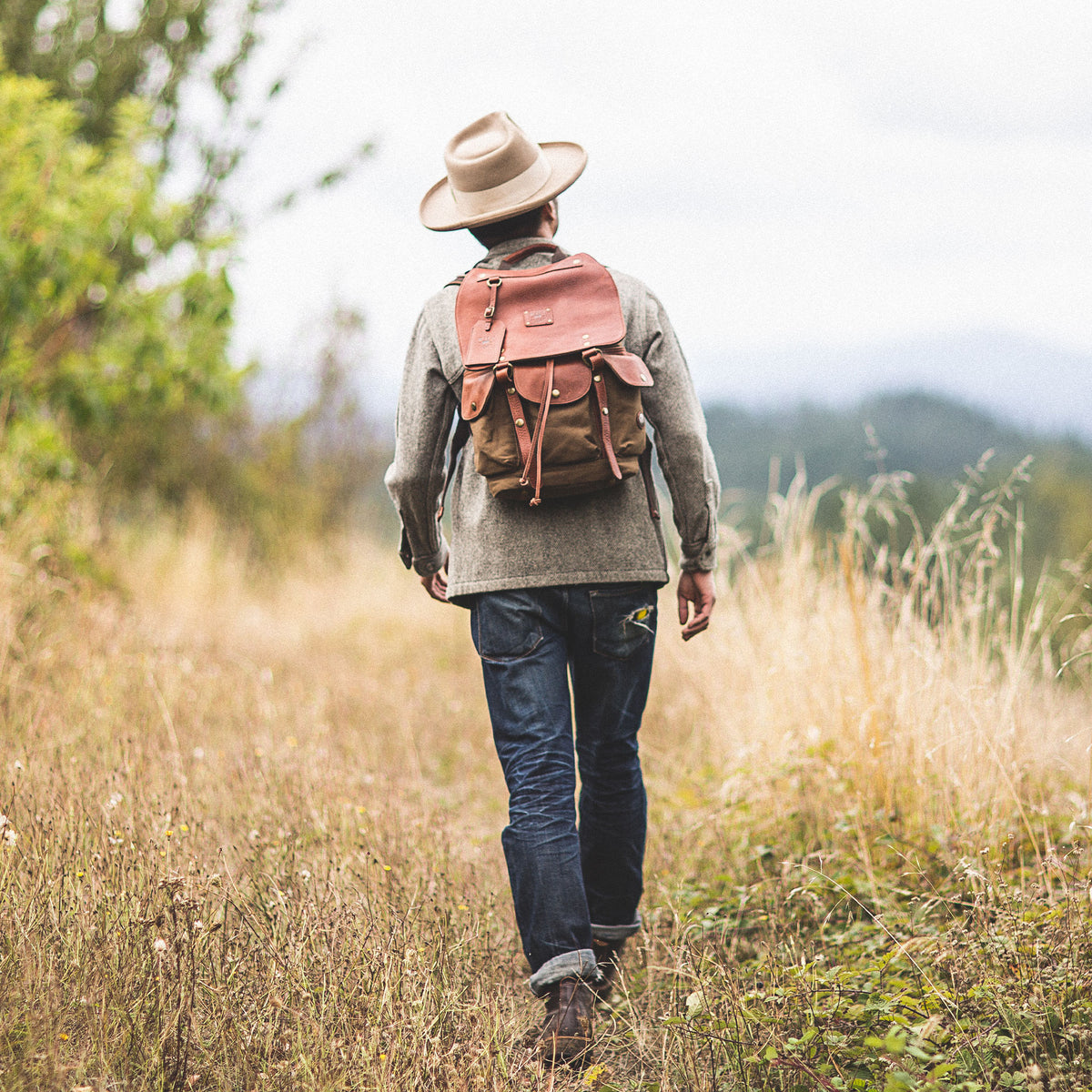 Lennon Canvas & Leather Backpack - Will Leather Goods